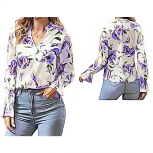 Molde de Blusa Feminina Detalhe Punho P ao Xxg #283