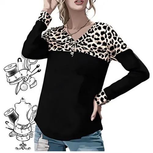 Molde de Blusa Feminina Ocasional com Botões #496
