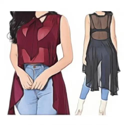 Molde de Blusa Transparente Cauda P ao Gg #231