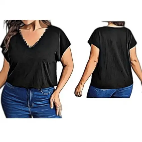 Molde de Blusa T-shirt Gola V P ao Xxg #324