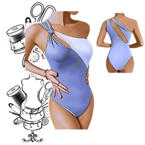 Molde de Body Um Ombro Fem Adulto P ao Gg #392