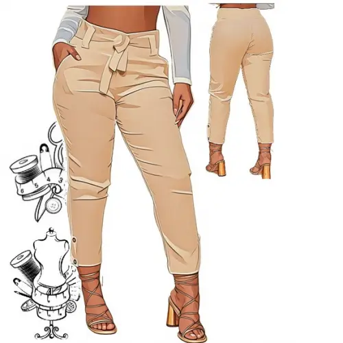 Molde de Calça Cintura Alta Social Skinny do P ao Xxg #536