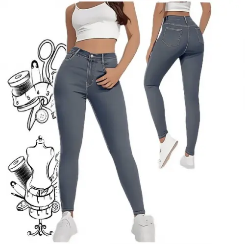 Molde de Calça Jeans Justa Feminina Adulto Pp ao Xxg #410