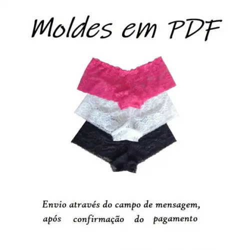 Molde de Calcinha de Renda c Elastano do 36 ao 54