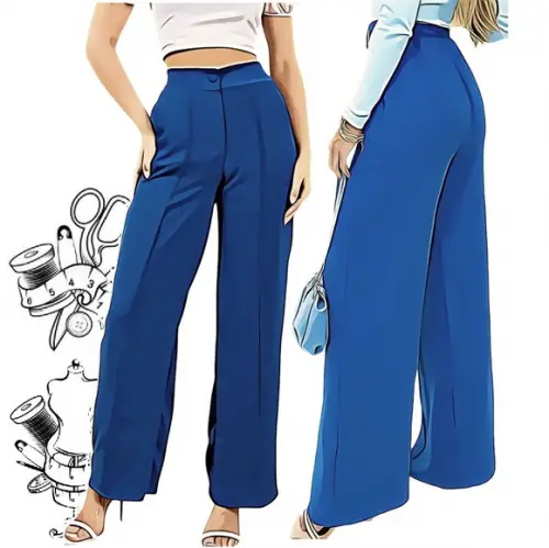 Molde de Calça Wide Leg Pantalona Fem Adulto do P - Xxg #532