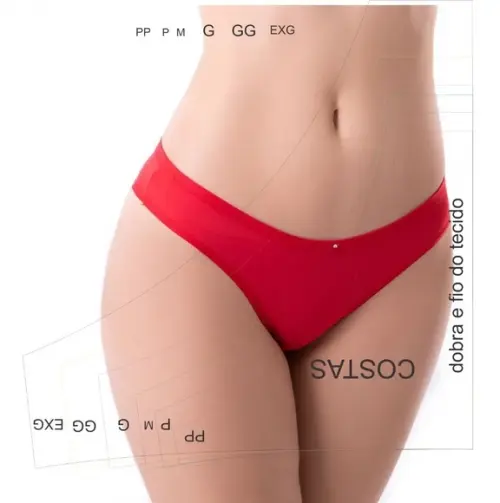 Molde de Calcinha Feminina Básica do Pp ao Exg - pdf e Corel