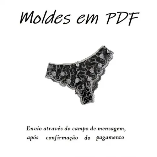 Molde de Calcinha Tanga de Renda Pp ao Eg pdf e Corel