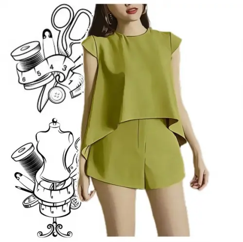 Molde de Conjunto Fem Short + Blusa P ao Xxg #400