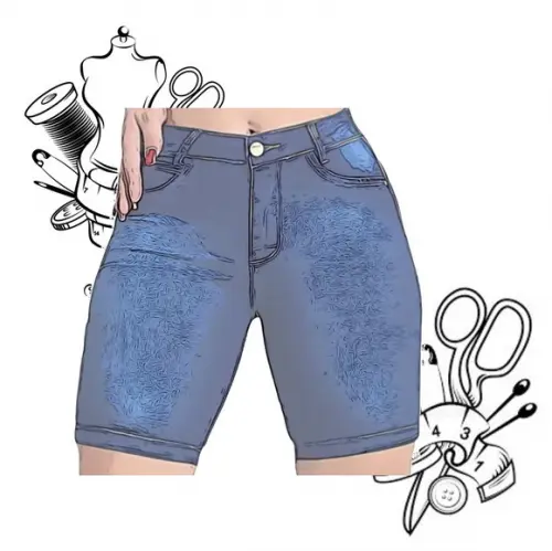 Molde de Costura Bermuda Jeans Feminina 34 ao 44 #151