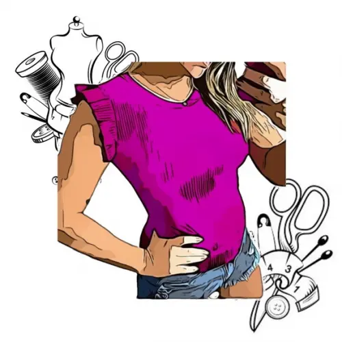 Molde de Costura Blusa Feminina Prega nas Mangas 36-46 #152