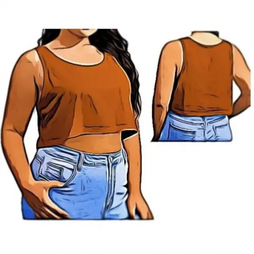 Molde de Cropped Casual Gola Redonda #206