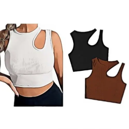 Molde de Cropped Fem com Recorte #385