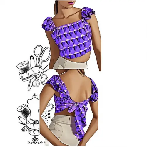 Molde de Cropped Regata com Amarração Costas P ao Xxg #509