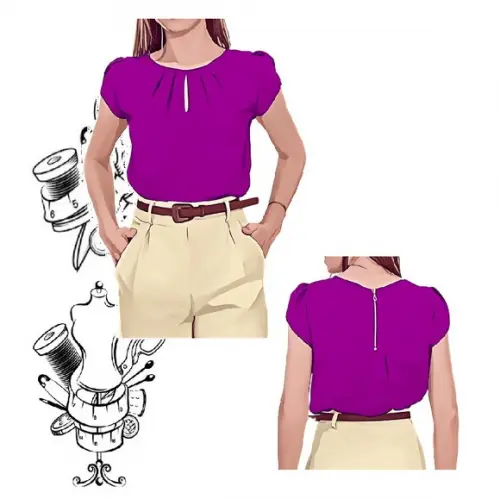 Molde de Linda Blusa Feminina Adulto do P ao Xxg #451