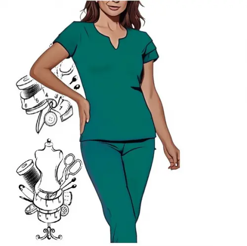 Molde de Pijama Cirúrgico Feminino Detalhe Gola P - Xxg #457