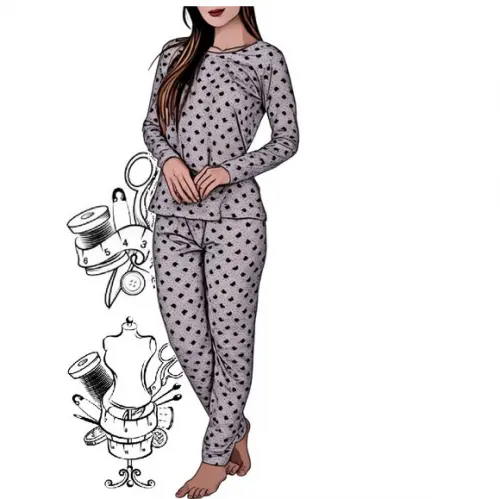 Molde de Pijama Longo Fem Inverno do P ao Gg #497