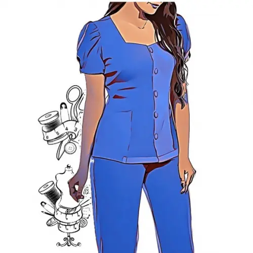 Molde de Pijama Cirurgico Scrub com Botoes do P ao Xxg #546