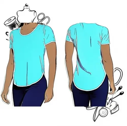 Molde de Roupa de Camisa Fem Fit Tapa Bumbum Pp ao Xg #229