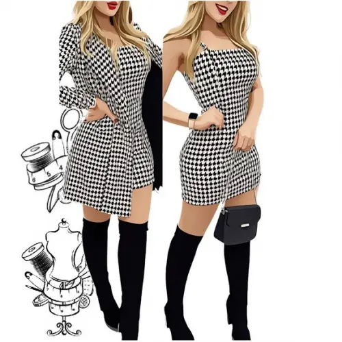 Molde de Vestido com Alça + Blazer Alongado do P ao Xxg #526