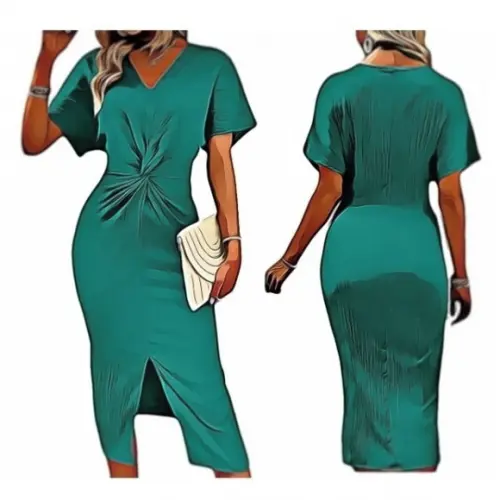 Molde de Vestido com Torção Frontal #566