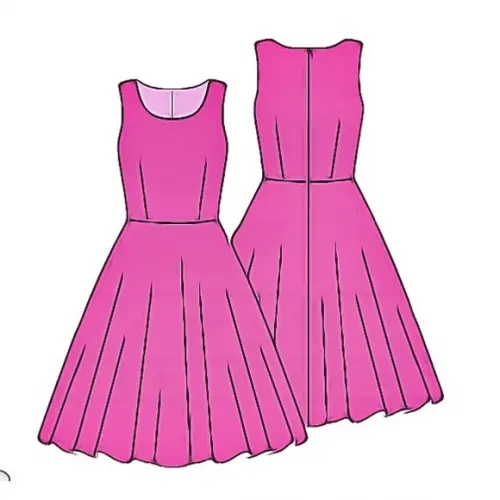 Molde de Vestido Godê Lindo em pdf 38 ao 44