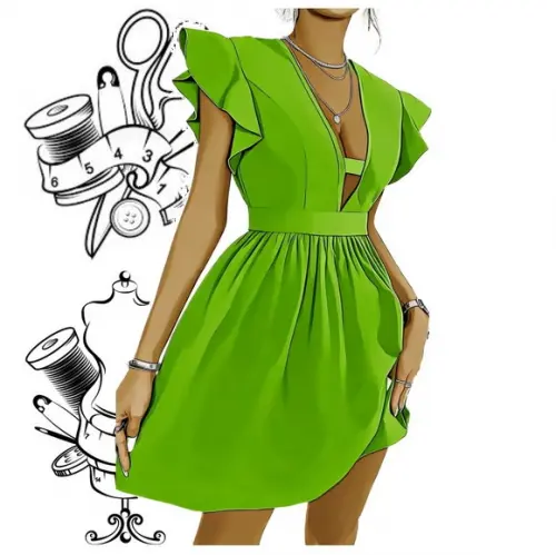 Molde de Vestido Feminino Adulto Pp ao Xxg #398