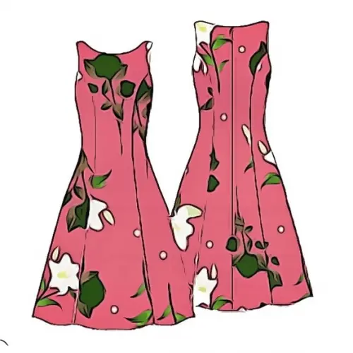 Molde de Vestido Evasê com Recortes em pdf 38 ao 44