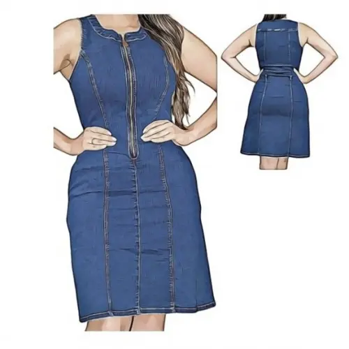 Molde de Vestido Jeans Meio Fecho #451