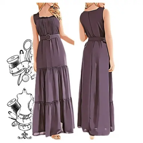 Molde de Vestido Longo Blogueira do P ao Xg #476