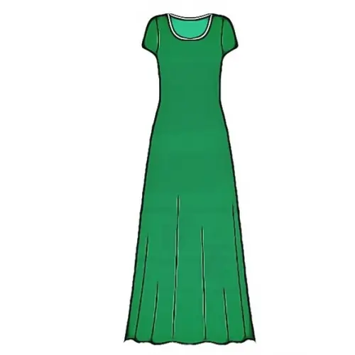 Molde de Vestido Longo Manga Curta em pdf P ao Gg