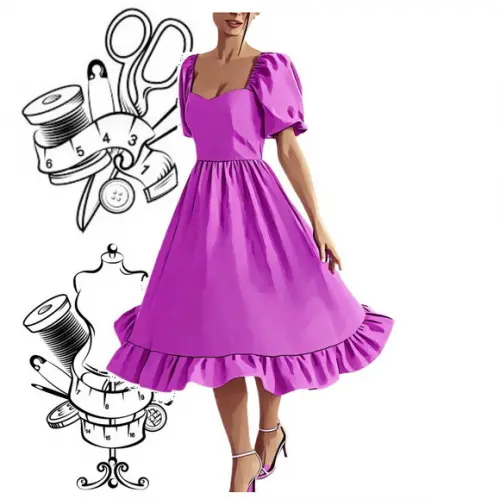 Molde de Vestido Rodado Adulto Pp ao Xxg #399