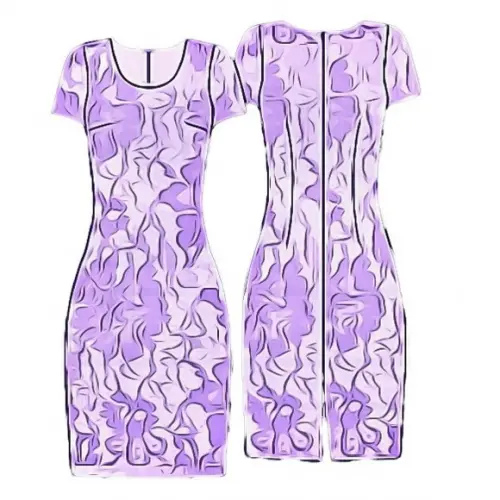 Molde de Vestido Tubinho com Mangas em pdf 38 ao 44