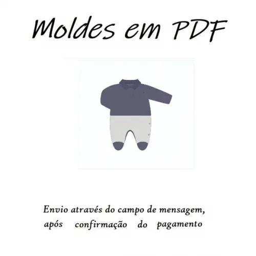 Molde Digital - De Macacão Com Recorte Na Frente Bebê