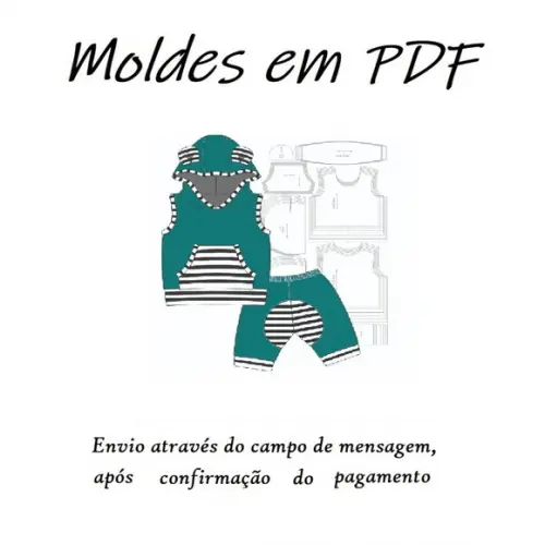 Molde Digital - Modelagem de Conjunto Bebê Infantil Moletom