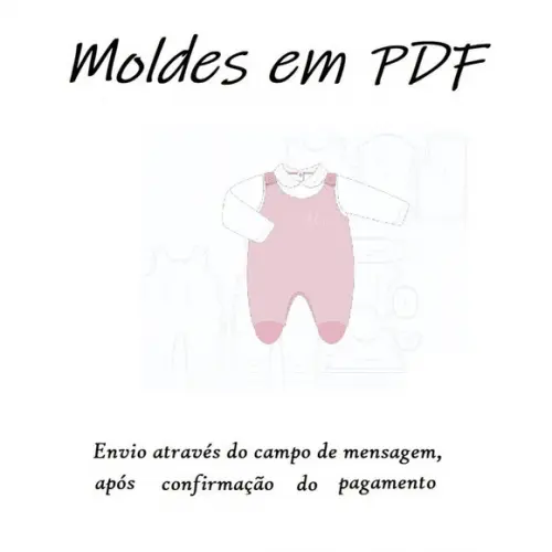 Molde Digital - Modelagem de Macacão Bebê com Blusa