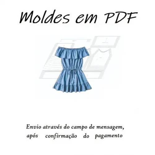 Molde Digital - Modelagem de Vestido Tomara Que Caia