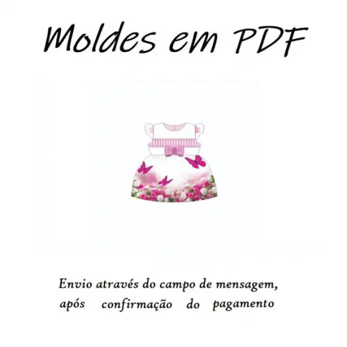 Molde Digital - Modelagem de Vestido Pala Franzida Bebê