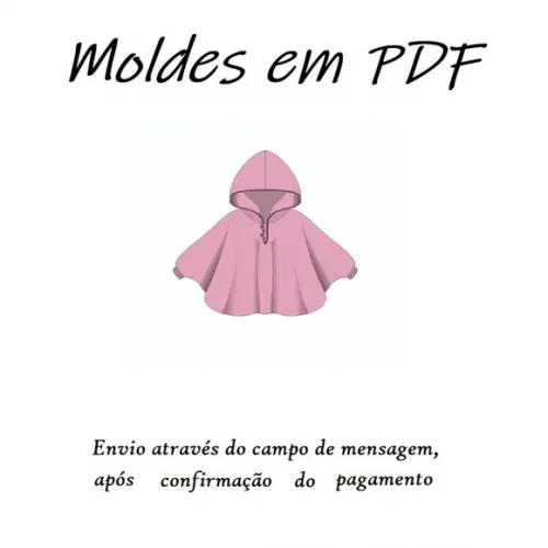 Molde Digital - Molde de Roupa de Poncho Infantil