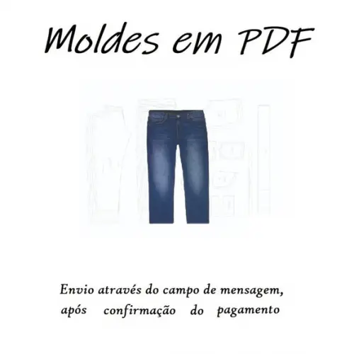 Molde Digital Calça Jeans Tradicional Masculina Adulto