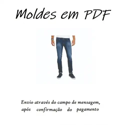 Molde Digital Calça Jeans Skinny Masculino Adulto
