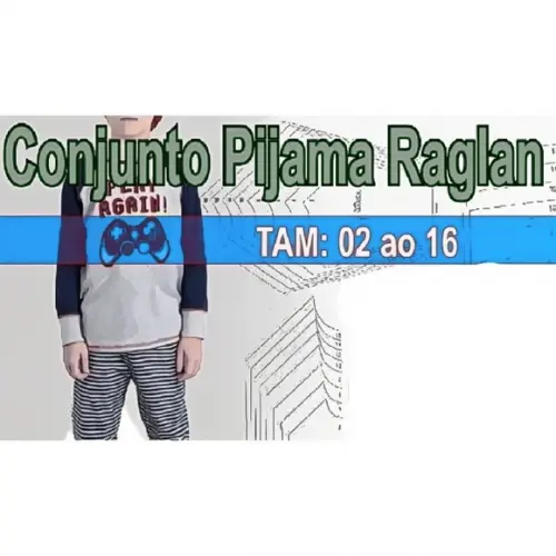 Molde Digital Conjunto Pijama Raglan Infantil