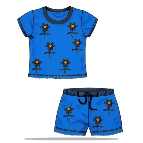 Molde Digital de Baby Look e Short Fem Infantil 2 a 16 Anos