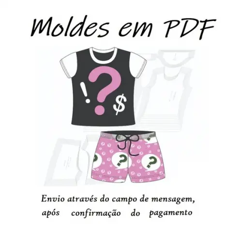 Molde Digital de Baby Look e Short Feninino Infantil