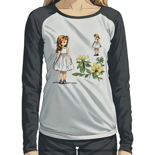 Molde Digital de Babylook Manga Longa Raglan Fem Pp ao Gg