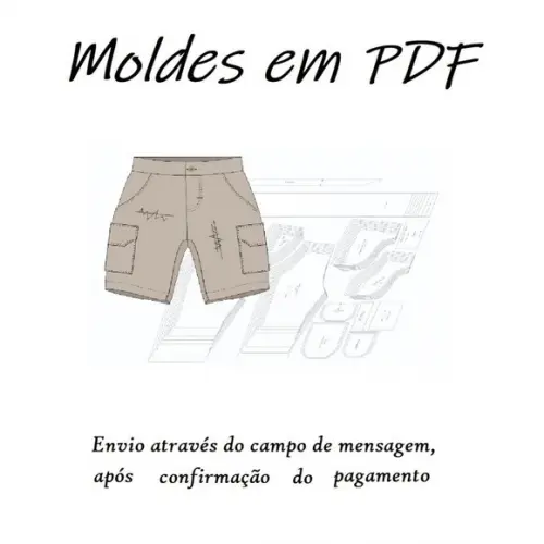 Molde Digital de Bermuda Infantil com Bolso Faca