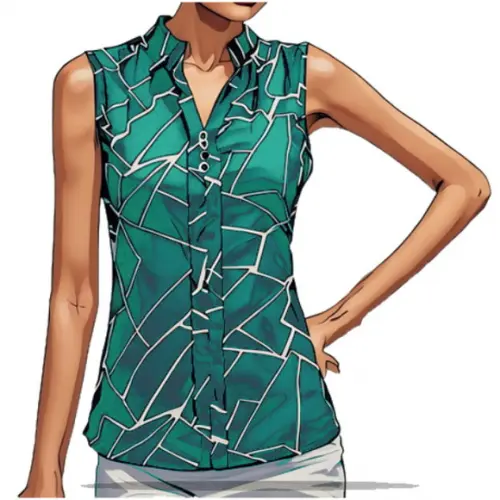 Molde Digital de Blusa Regata Fem Gola Padre P ao Xxg