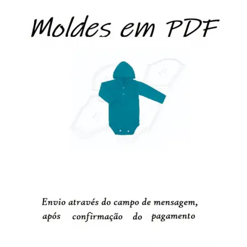 Molde Digital de Body Bebê Básico com Capuz Unissex