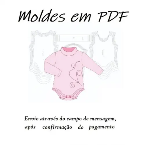 Molde Digital de Body Collant com Gola Alta