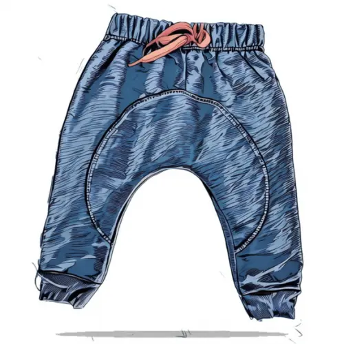 Molde Digital de Calça Bebe Saruel com Recorte Rn a 3 Anos