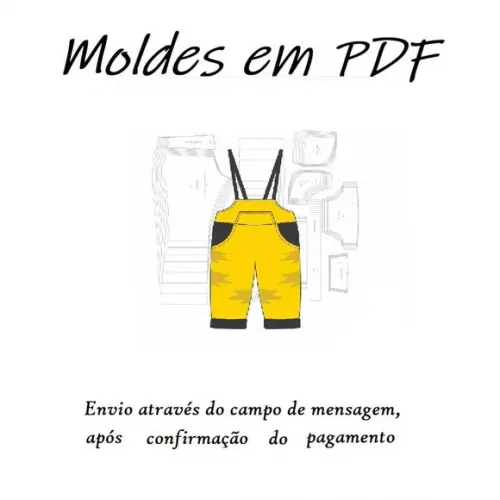 Molde Digital de Calça Jardineira Infantil
